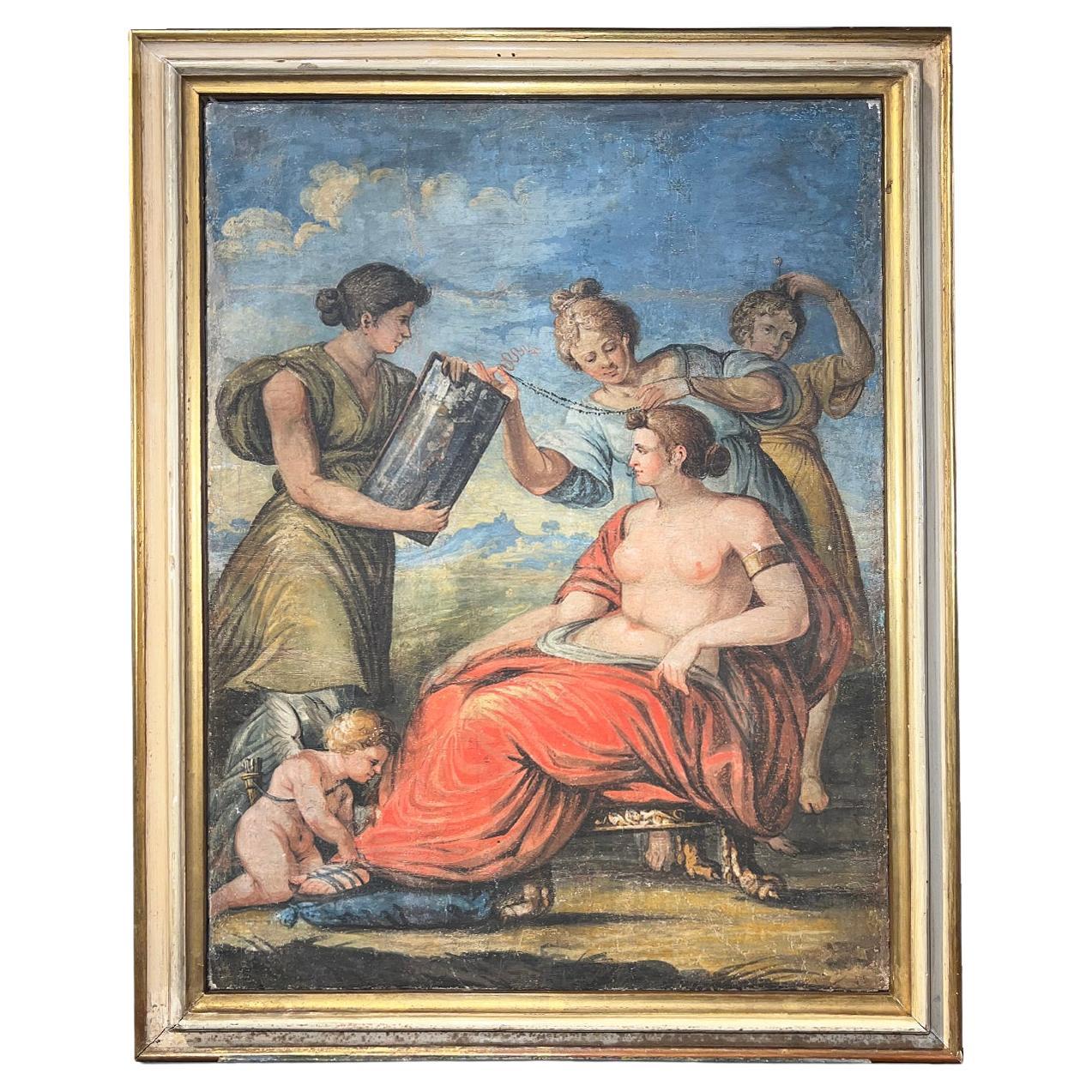 SECOND HALF OF THE 18th CENTURY TEMPERA ON CANVAS VENUS BATHING