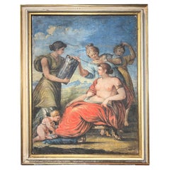 SEGUNDA MITAD DEL SIGLO XVIII TEMPERA SOBRE LIENZO VENUS BAÑÁNDOSE