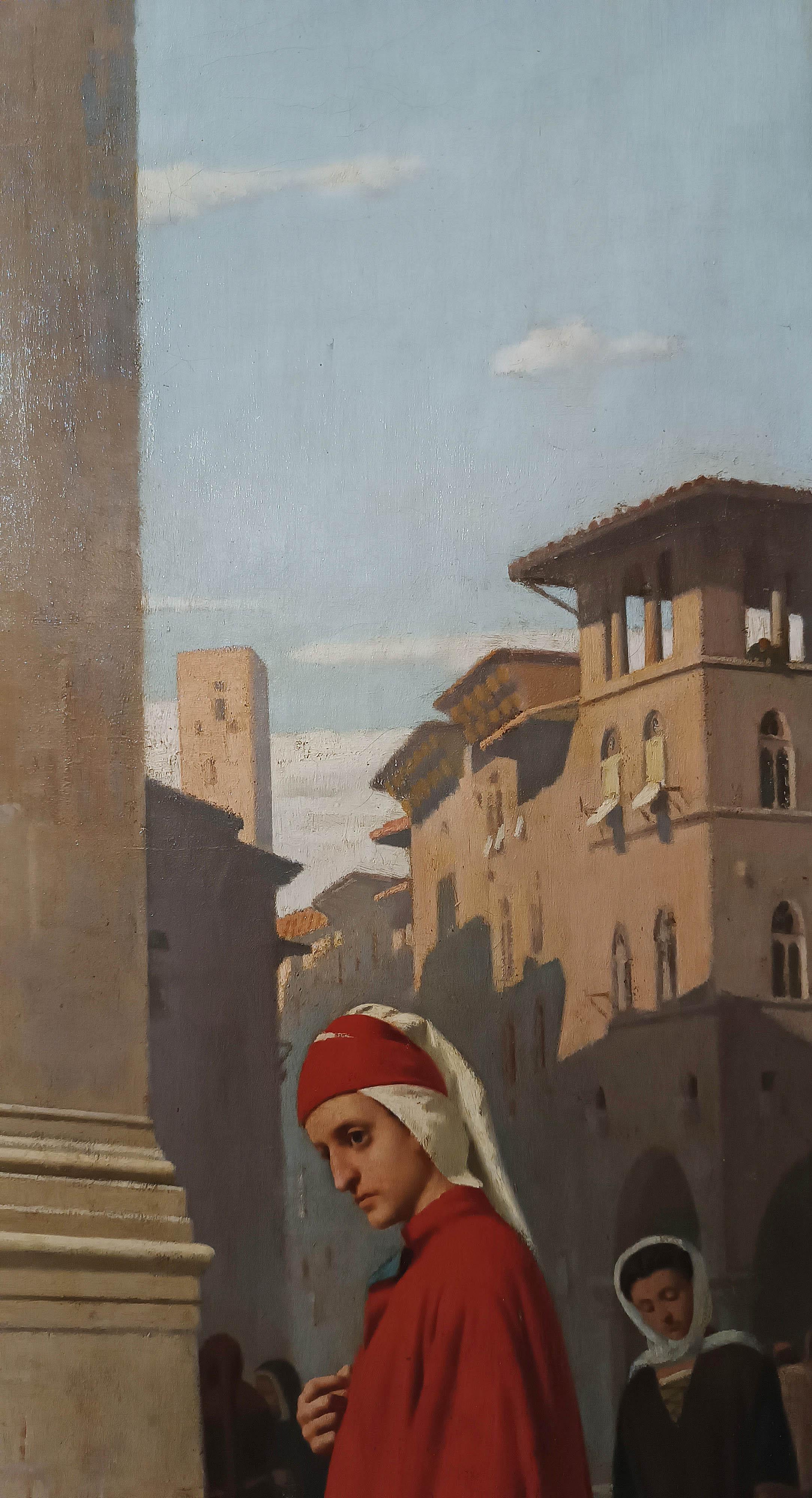 ZWEITE HÄLFTE DES 19. JAHRHUNDERTS DANTE UND BEATRICE MALEREI VON RAFFAELE SORBI im Angebot 5