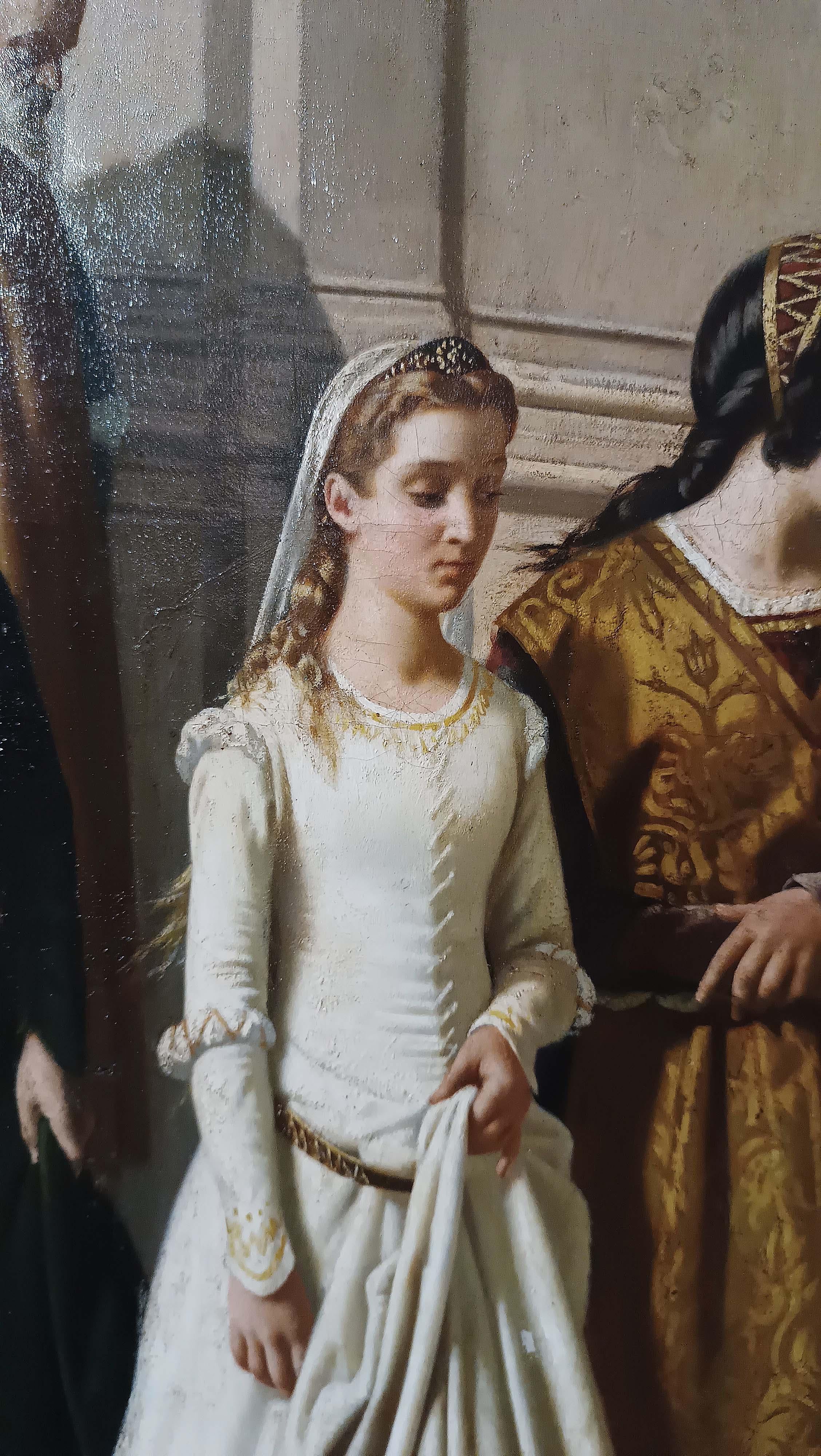 ZWEITE HÄLFTE DES 19. JAHRHUNDERTS DANTE UND BEATRICE MALEREI VON RAFFAELE SORBI (19th Century) im Angebot