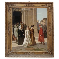 SEGUNDA MITAD DEL SIGLO XIX PINTURA DE DANTE Y BEATRICE DE RAFFAELE SORBI