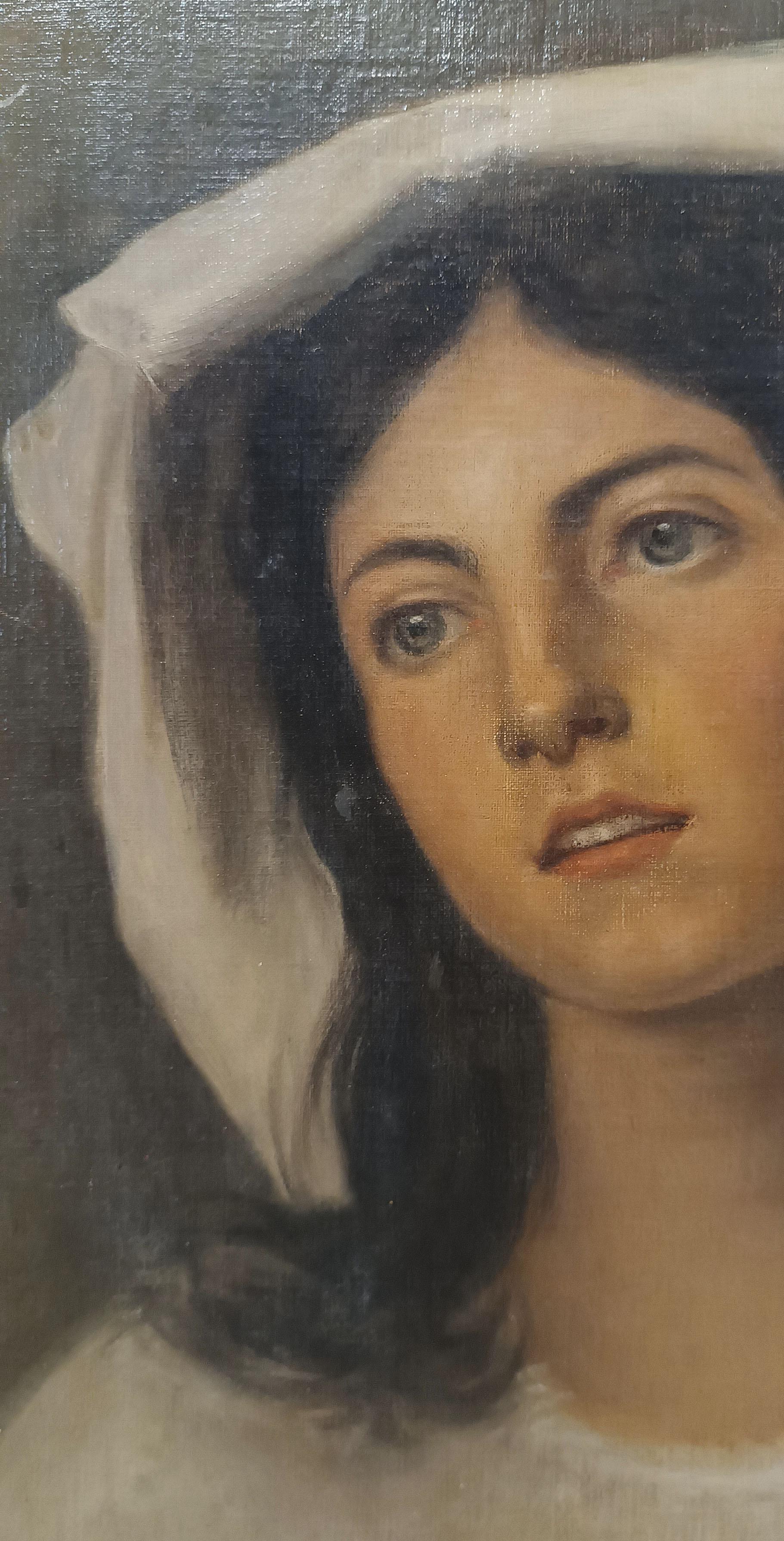 SECOND HALF OF THE 19th CENTURY ESPOSITO’S PORTRAIT OF A YOUNG WOMAN In condizioni buone in vendita a Firenze, FI