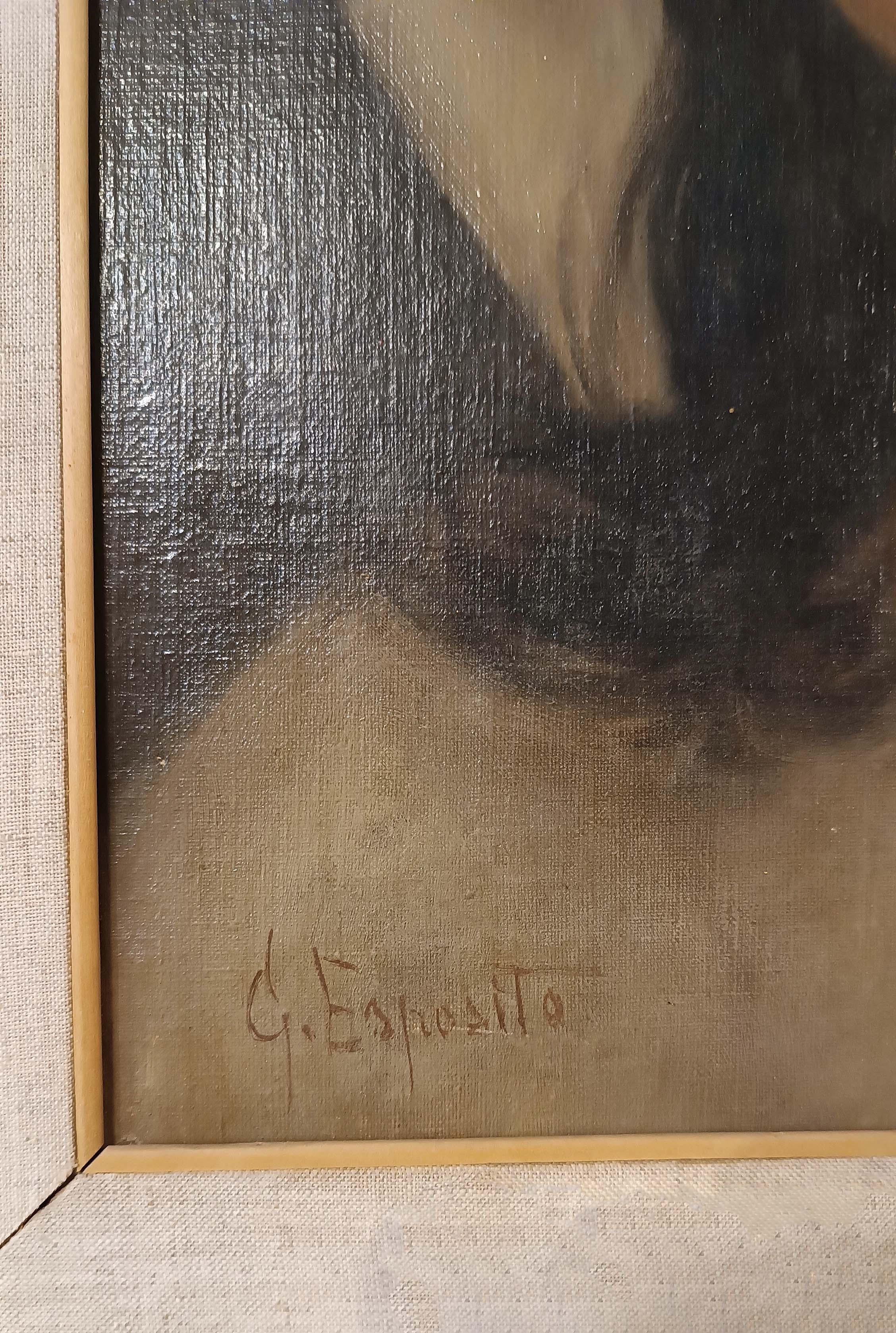 SECOND HALF OF THE 19th CENTURY ESPOSITO’S PORTRAIT OF A YOUNG WOMAN in vendita 1