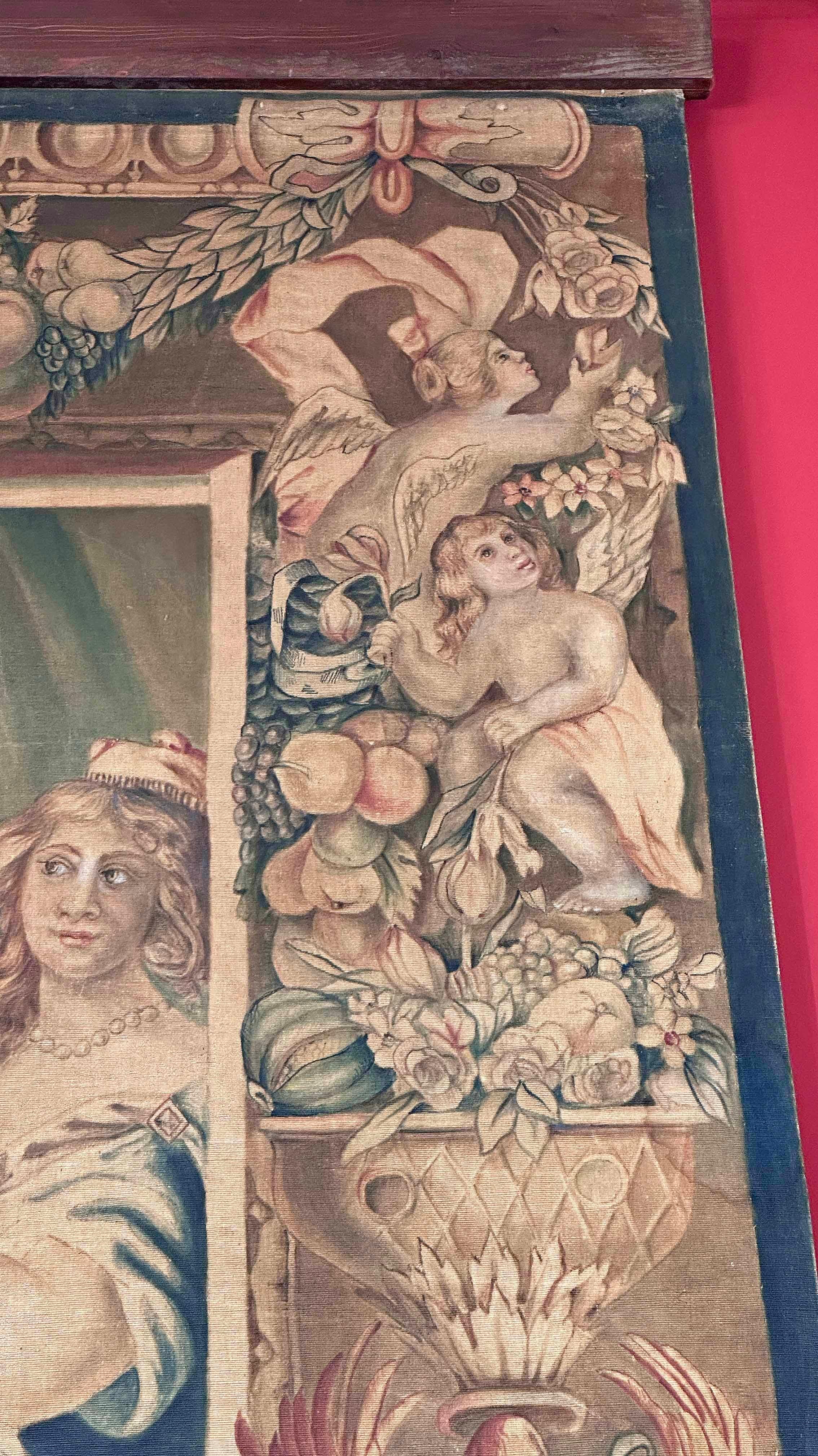 SECOND HALF OF THE 19th CENTURY LARGE PAINTING WITH ANTHONY AND CLEOPATRA in vendita 3