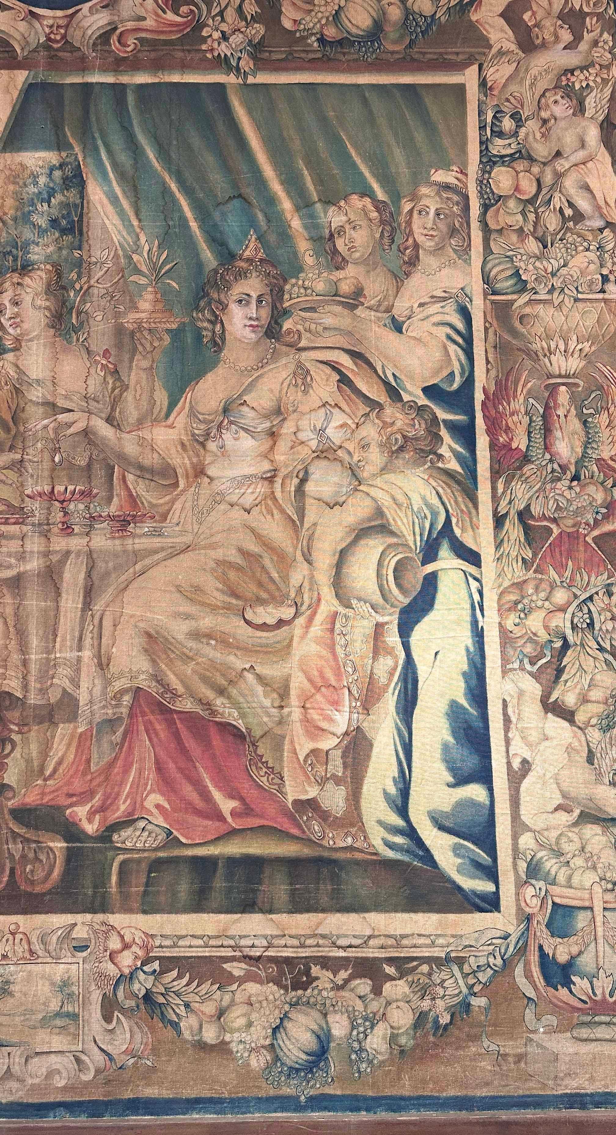 SECOND HALF OF THE 19th CENTURY LARGE PAINTING WITH ANTHONY AND CLEOPATRA in vendita 4