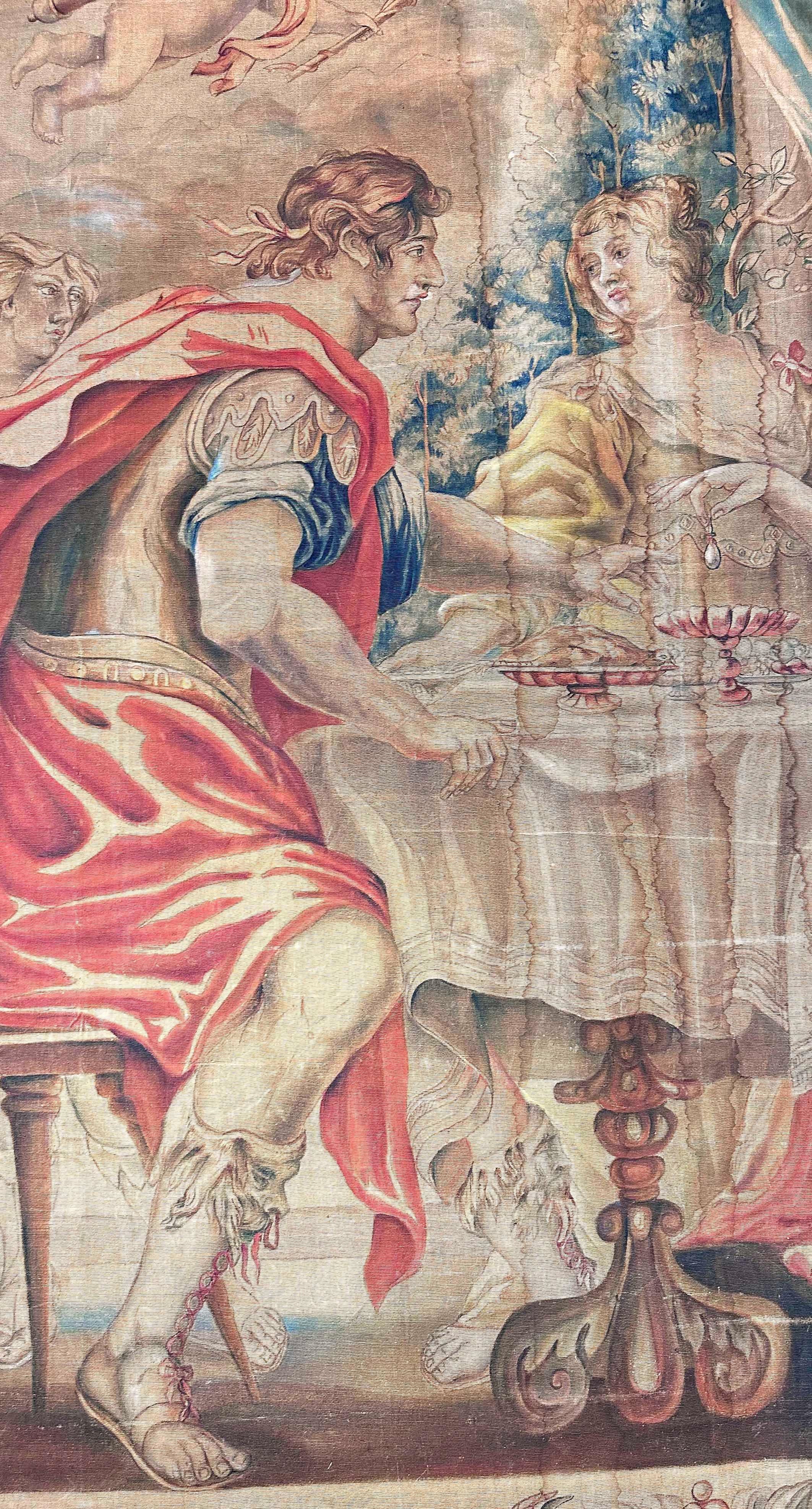 SECOND HALF OF THE 19th CENTURY LARGE PAINTING WITH ANTHONY AND CLEOPATRA in vendita 5