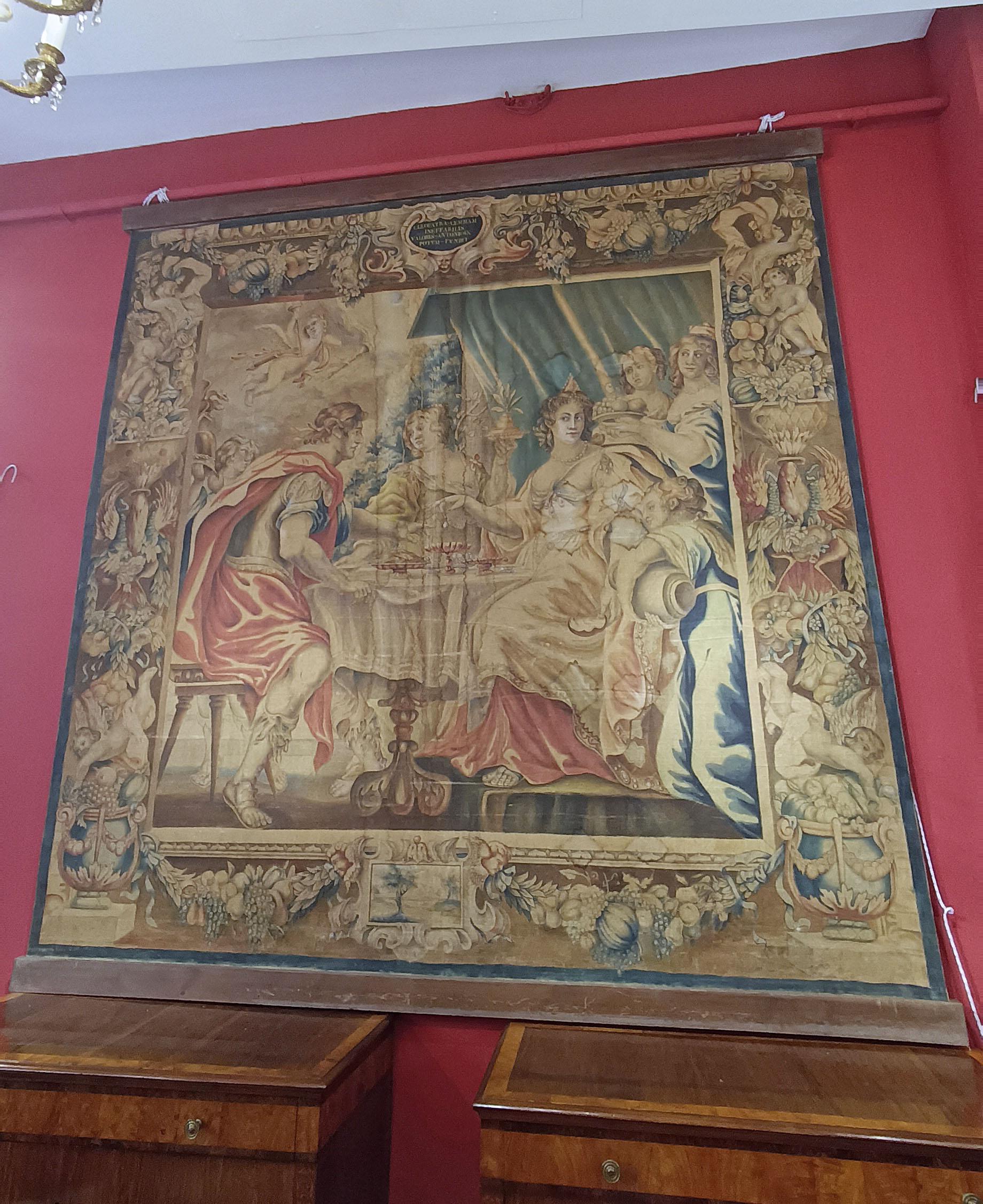 SECOND HALF OF THE 19th CENTURY LARGE PAINTING WITH ANTHONY AND CLEOPATRA in vendita 6