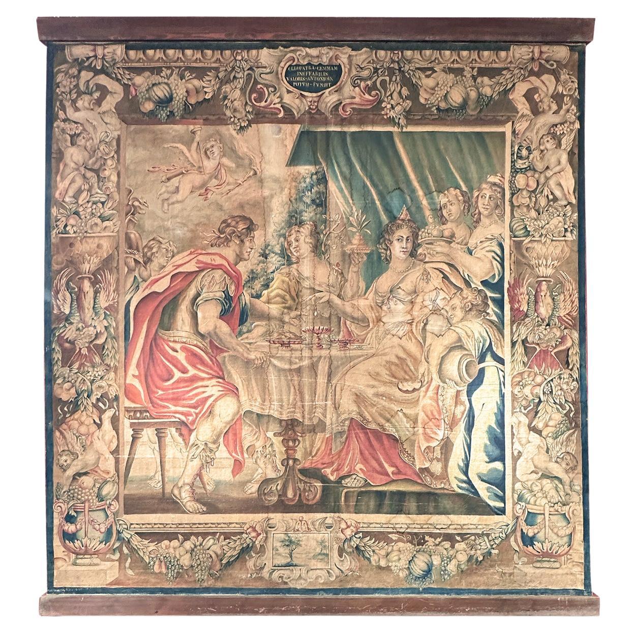 ZWEITE HÄLFTE DES 19. JAHRHUNDERTS GROSSES GEMÄLDE MIT ANTHONY UND CLEOPATRA