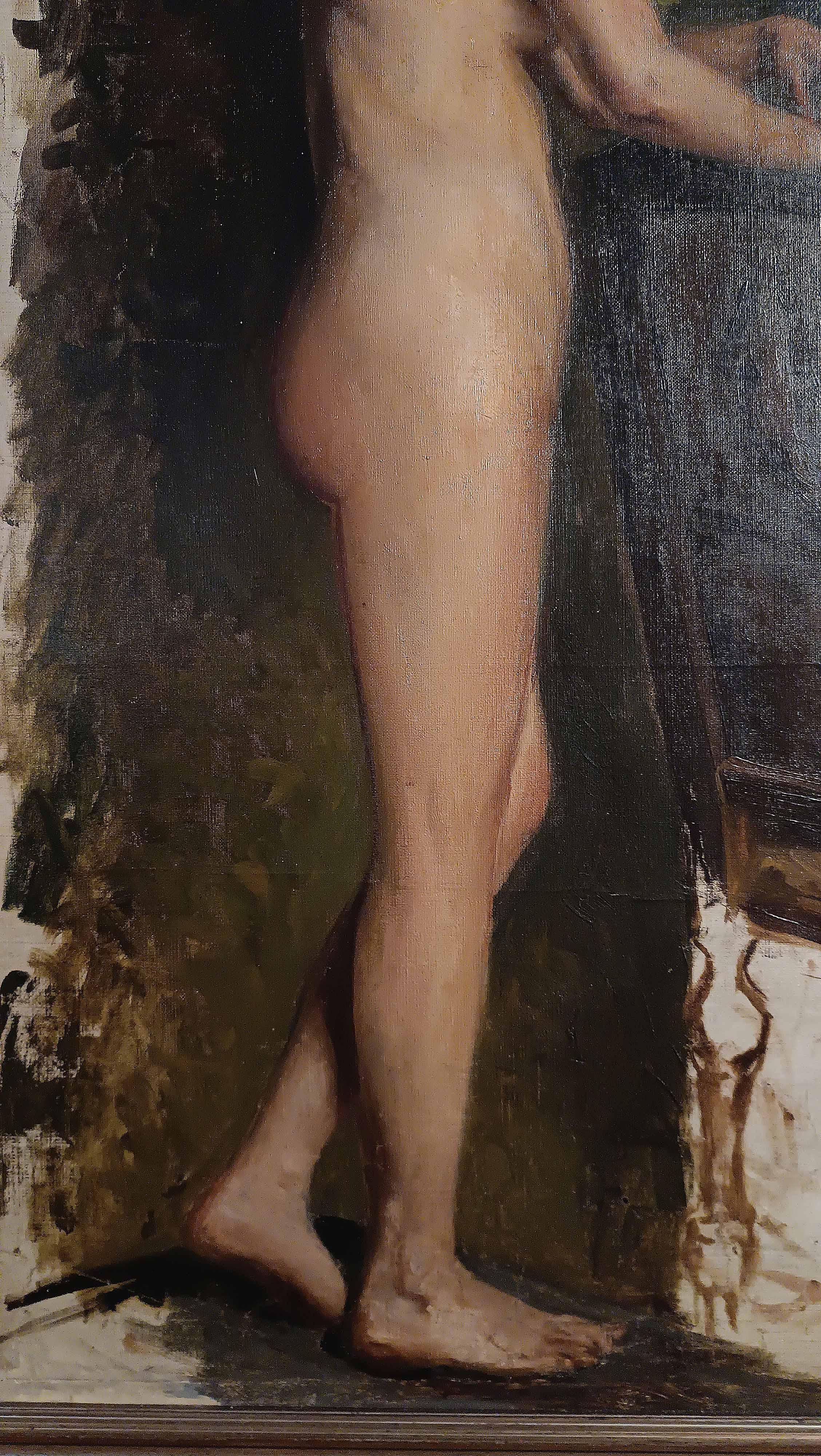 SEGUNDA MITAD DEL SIGLO XIX PINTURA DE UNA MUJER DESNUDA en Bueno estado para la venta en Firenze, FI