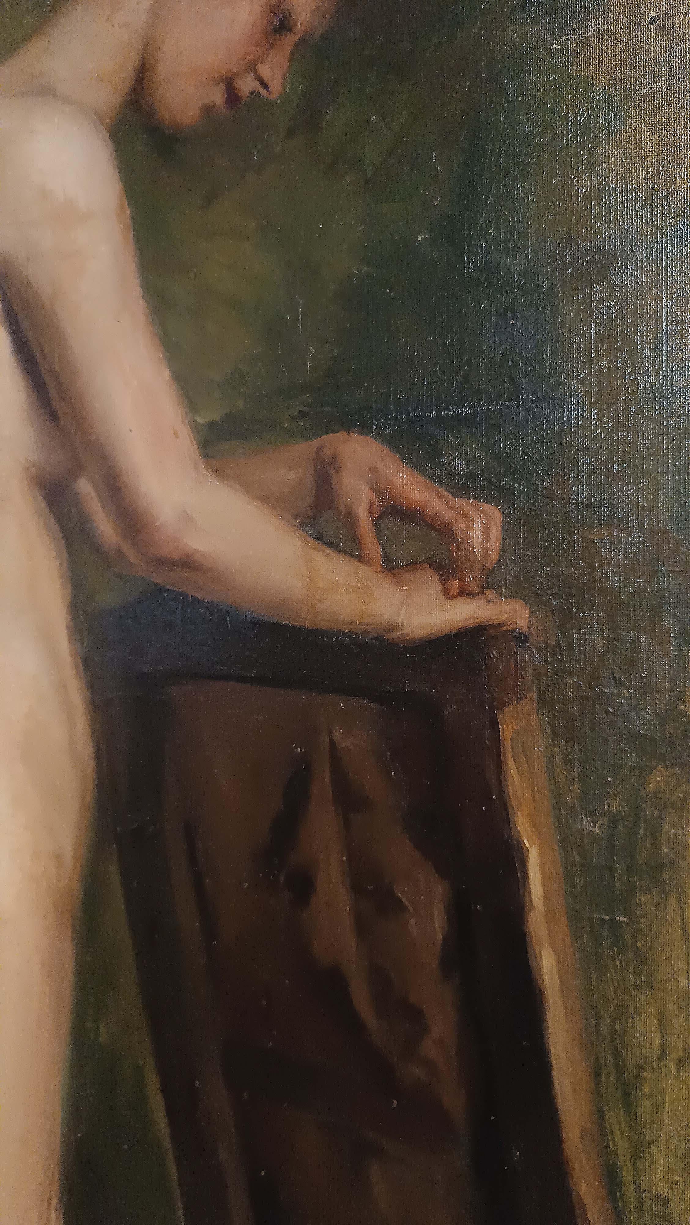 SEGUNDA MITAD DEL SIGLO XIX PINTURA DE UNA MUJER DESNUDA siglo XIX en venta