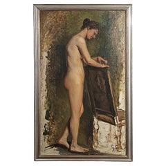 ZWEITE HÄLFTE DES 19. JAHRHUNDERTS GEMÄLDE EINER NACKTEN FRAU