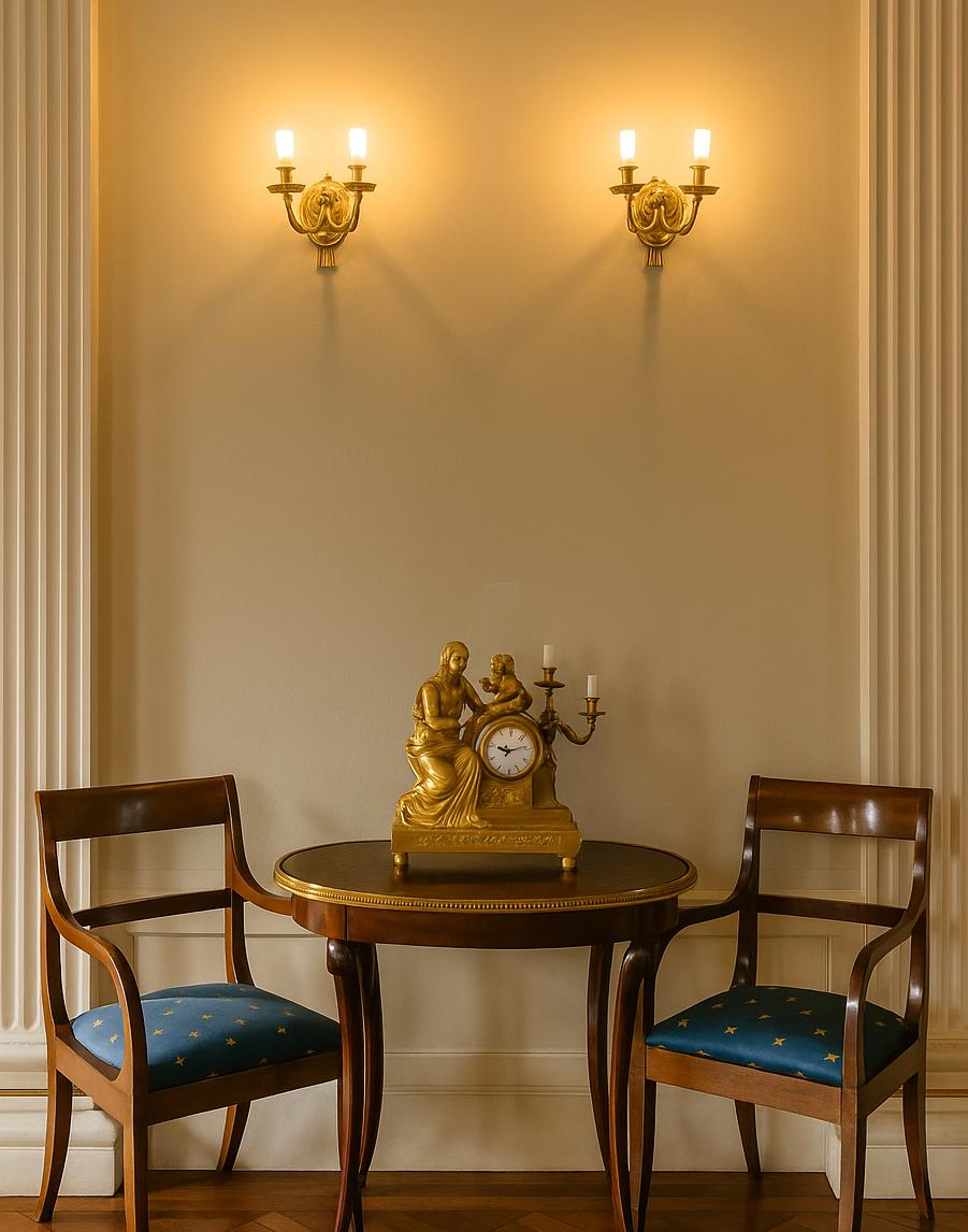 SECOND HALF OF THE 19th CENTURY PAIR OF GILDED WOOD WALL LIGHTS For Sale 2