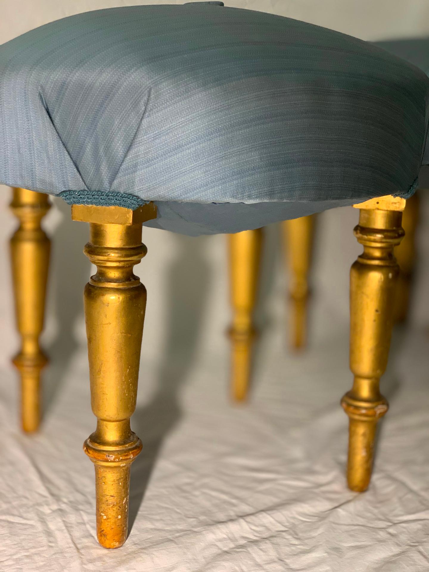 Italian SECOND HALF OF THE 19th CENTURY PAIR OF GOLDEN BENCHES  For Sale