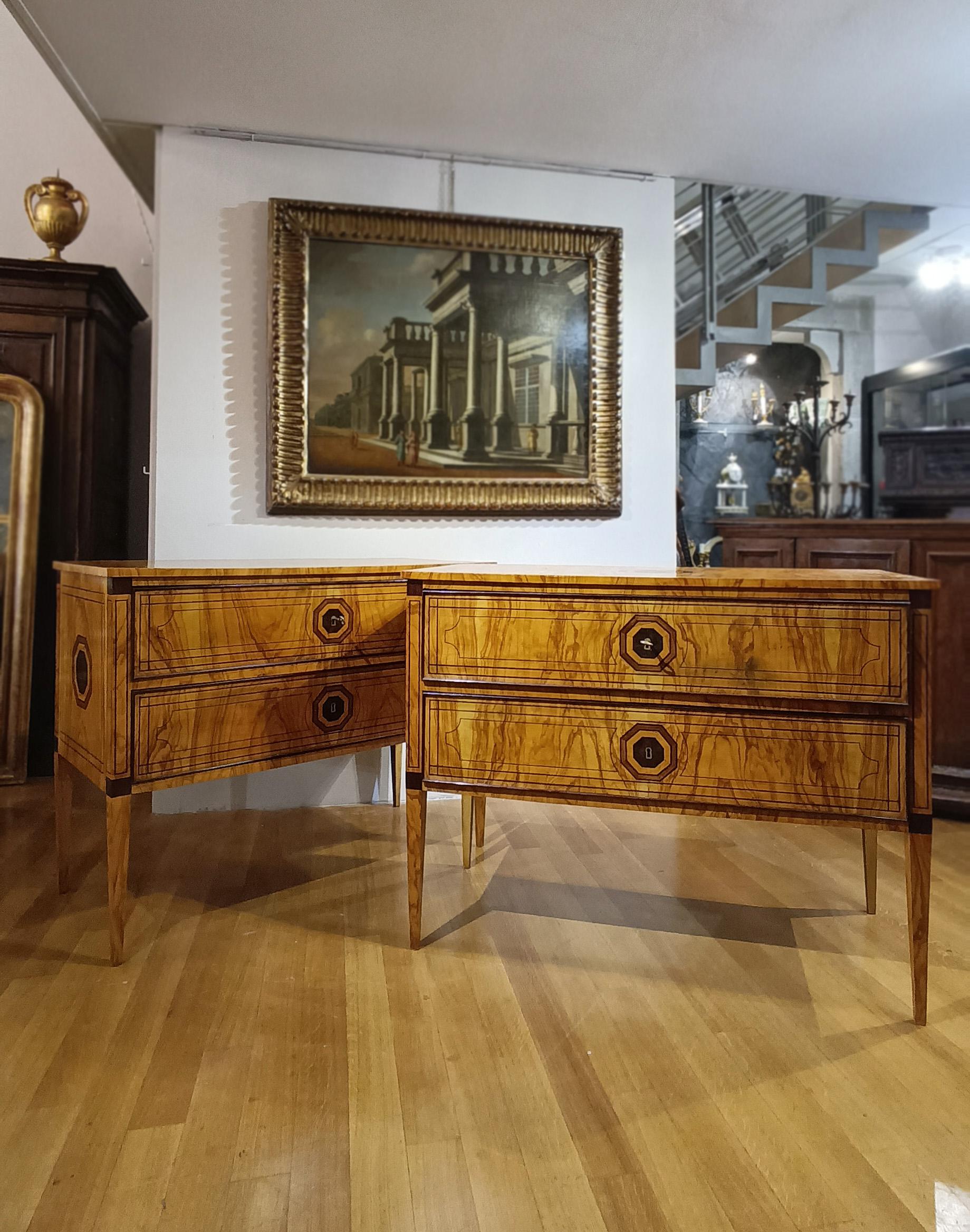SECOND HALF OF THE 19th CENTURY PAIR OF NEOCLASSICAL-STYLE CHEST OF DRAWERS in vendita 2