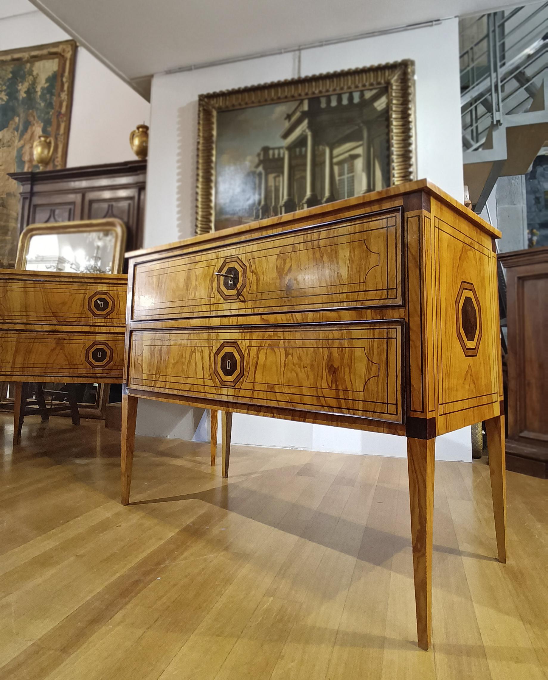 SECOND HALF OF THE 19th CENTURY PAIR OF NEOCLASSICAL-STYLE CHEST OF DRAWERS in vendita 3