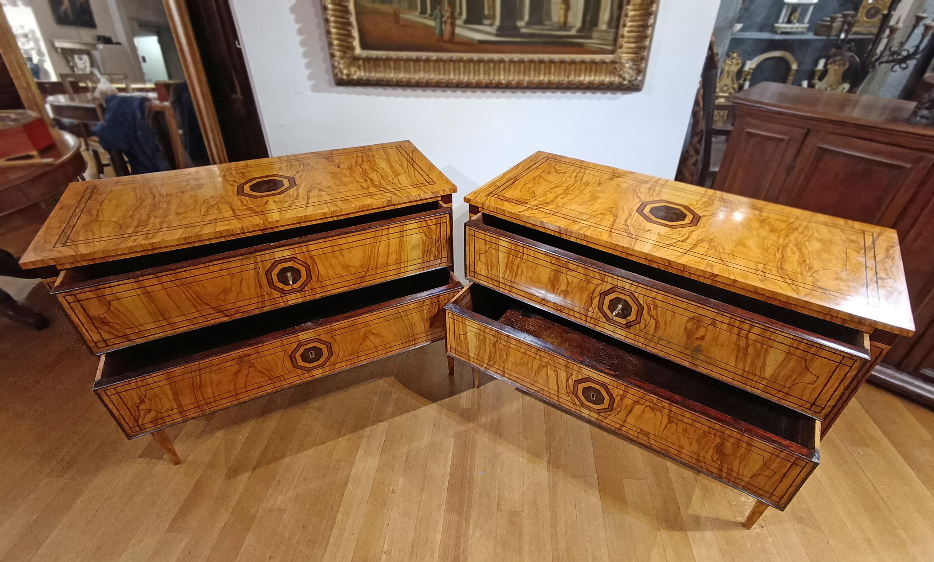 SECOND HALF OF THE 19th CENTURY PAIR OF NEOCLASSICAL-STYLE CHEST OF DRAWERS in vendita 1