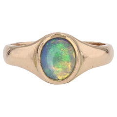 Second Hand Opal 18 Karat Yellow Gold Bangle Ring