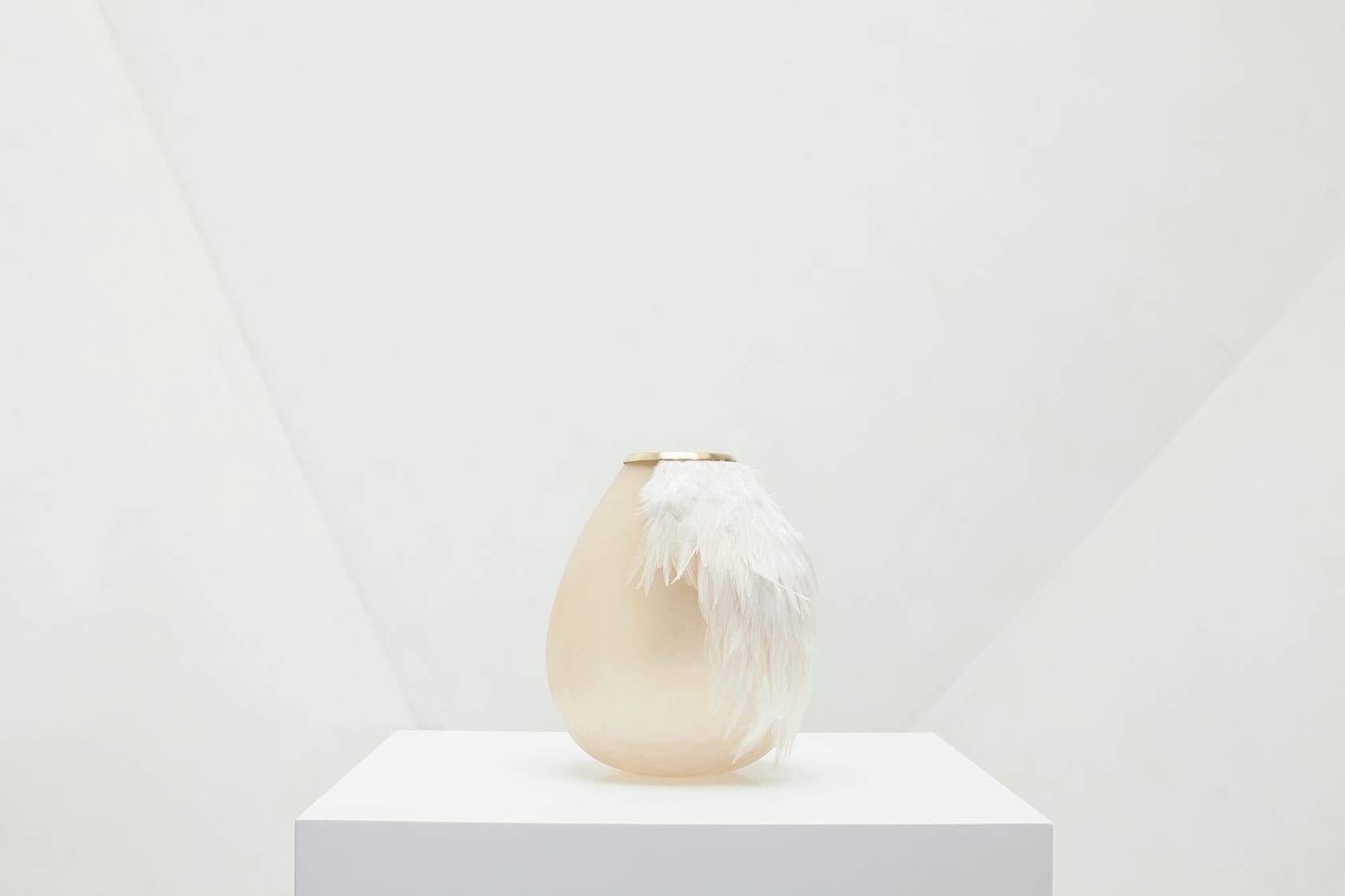 Second Skins, Gold and Silver Flake Vase by Tamara Barrage for House of Today In New Condition For Sale In Beirut, Beirut District