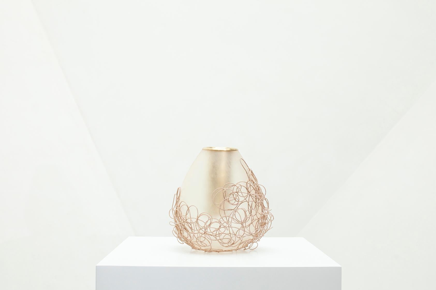 Resin Second Skins, Gold and Silver Flake Vase by Tamara Barrage for House of Today For Sale