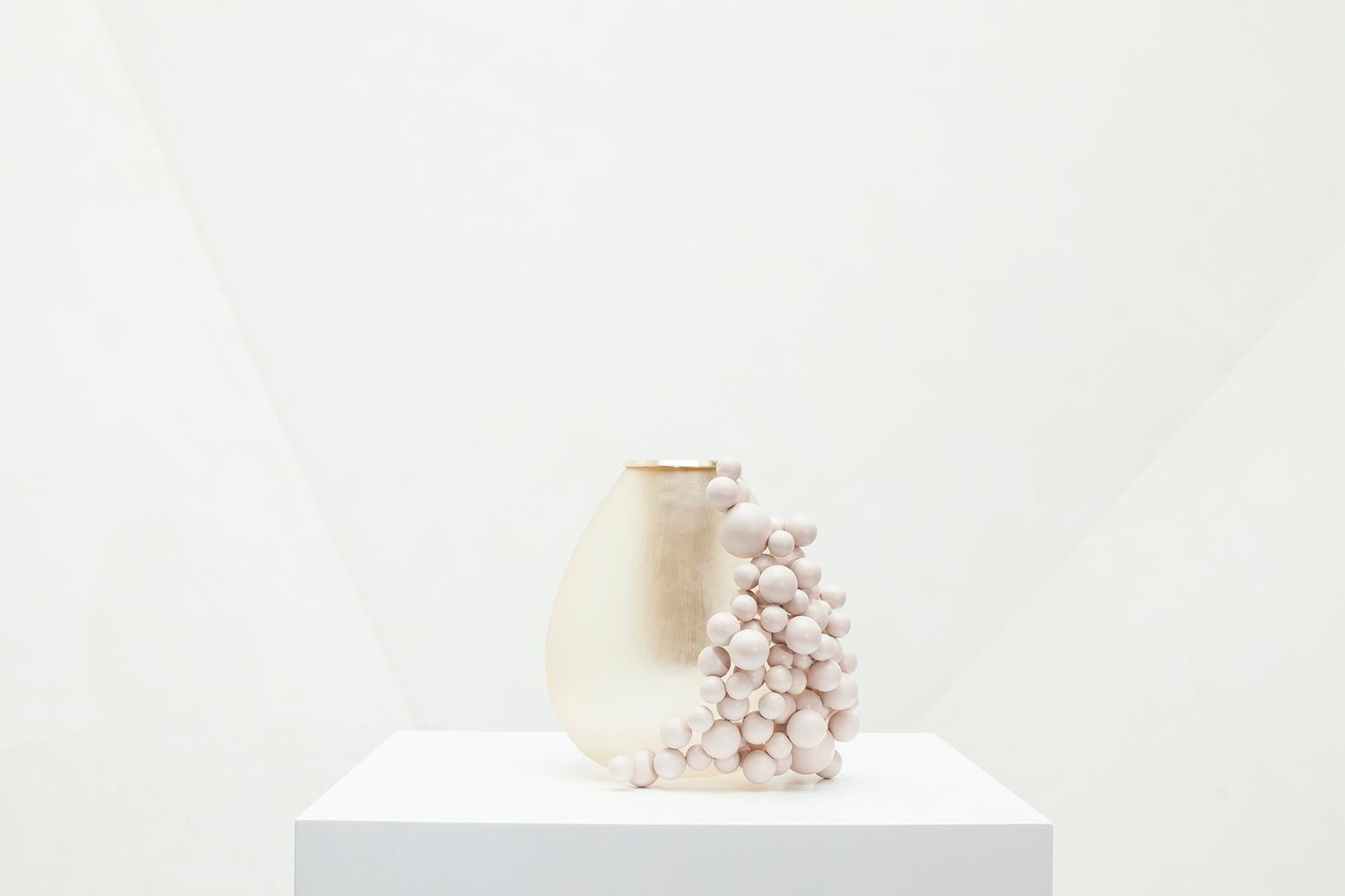Second Skins, Leather Vase by Tamara Barrage for House of Today In New Condition For Sale In Beirut, Beirut District