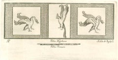 Birds Pompeian Fresco - Etching by Secondo De Angelis - 18th Century