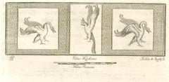 Birds Pompeian Fresco - Etching by Secondo De Angelis - 18th Century