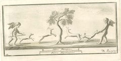 Cupid and Animals - Etching by Secondo De Angelis - 18th Century