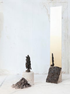 Secondo Fuoco Floor Mirror Contemporary Mirror in Bronze