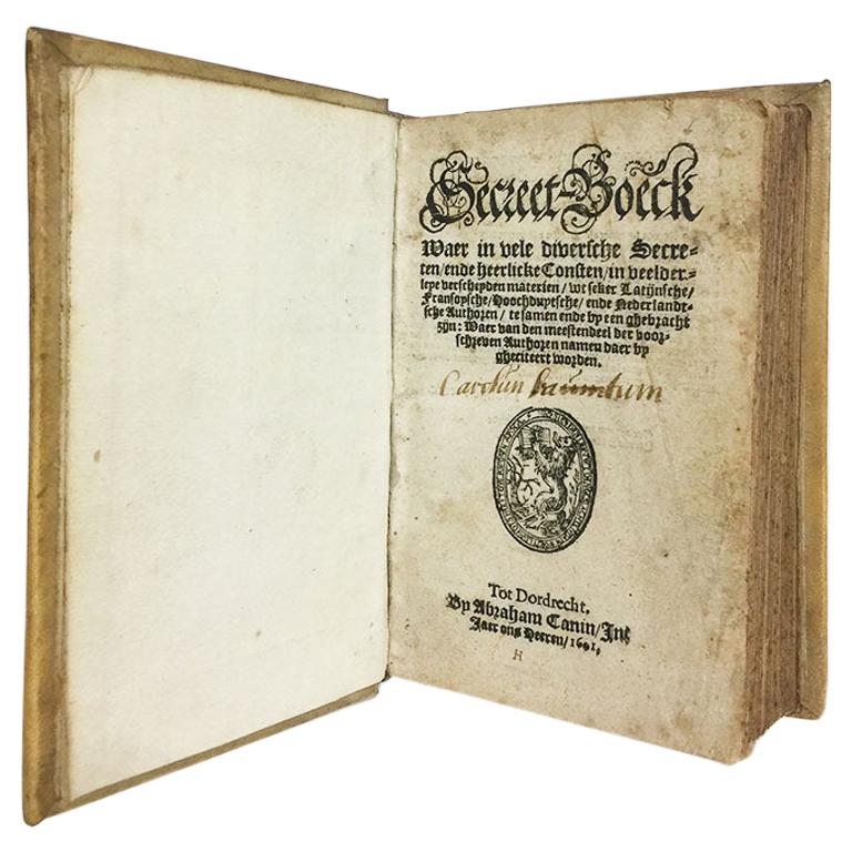 Secreet-Boeck, by Abraham Canin, Dordrecht, 1601 For Sale