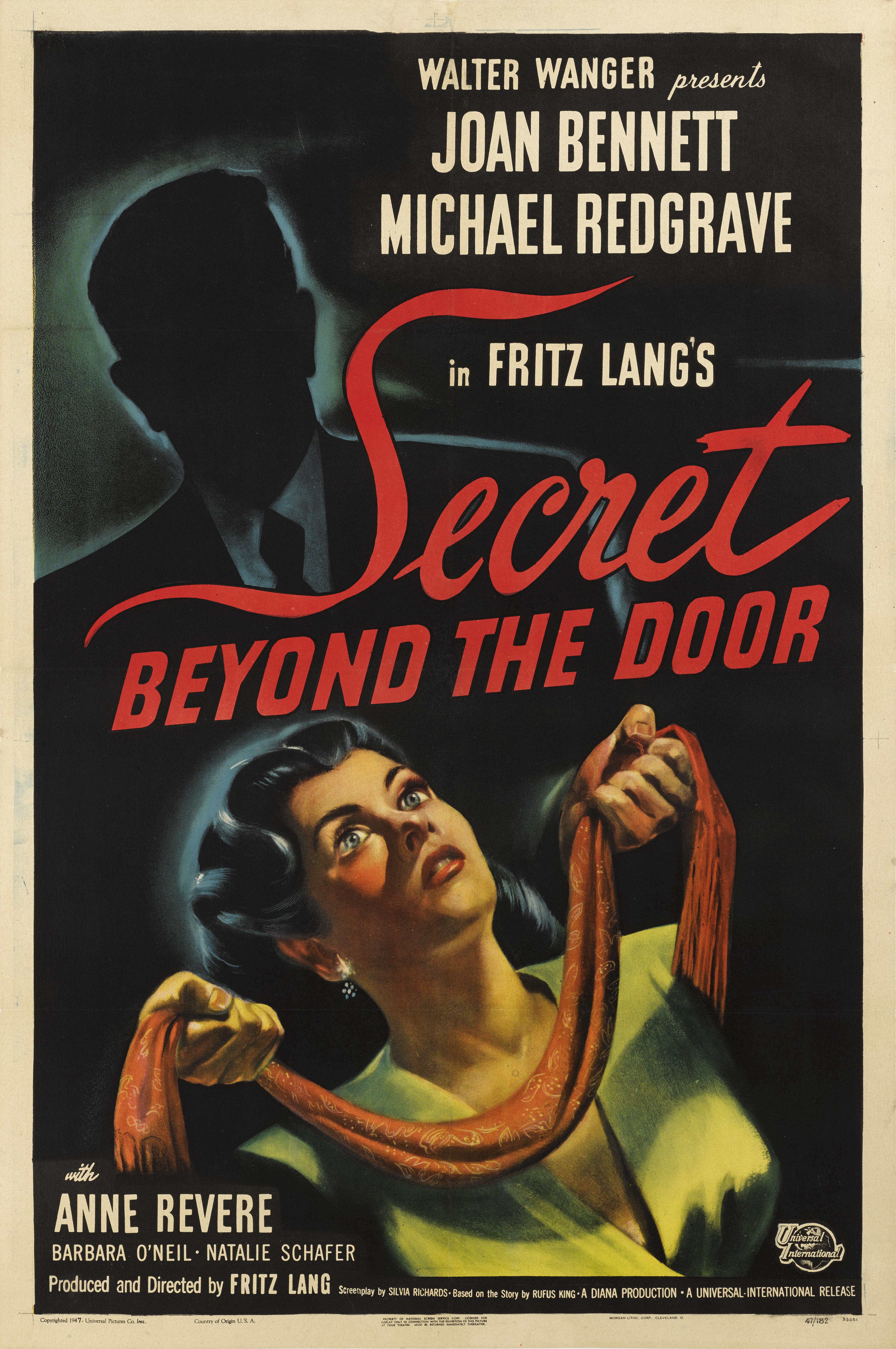 Original US film poster  for the 1948 Film Noir directed  Fritz Langs Film Noir staring Joan Bennett and Michael Redgrave.
This poster is conservation linen backed and it would be shipped rolled in a very strong tube and sent by Federal Express.
