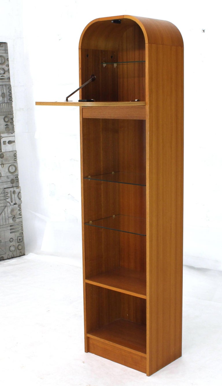 Secret Compartment Grandfather Clock Danish Modern Teak Bookcase Shelf