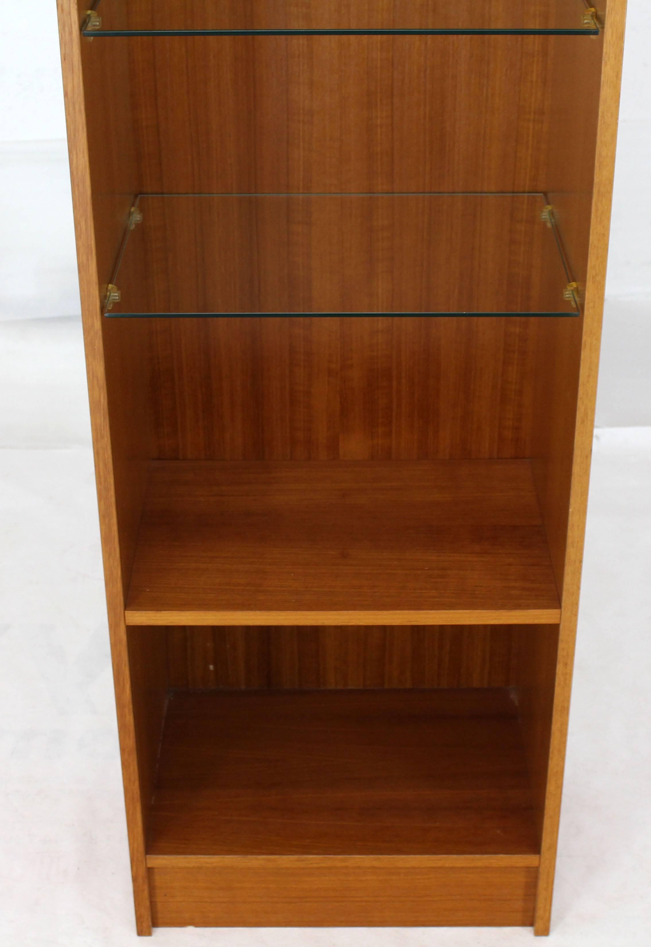 20th Century Secret Compartment Grandfather Clock Danish Modern Teak Bookcase Shelf