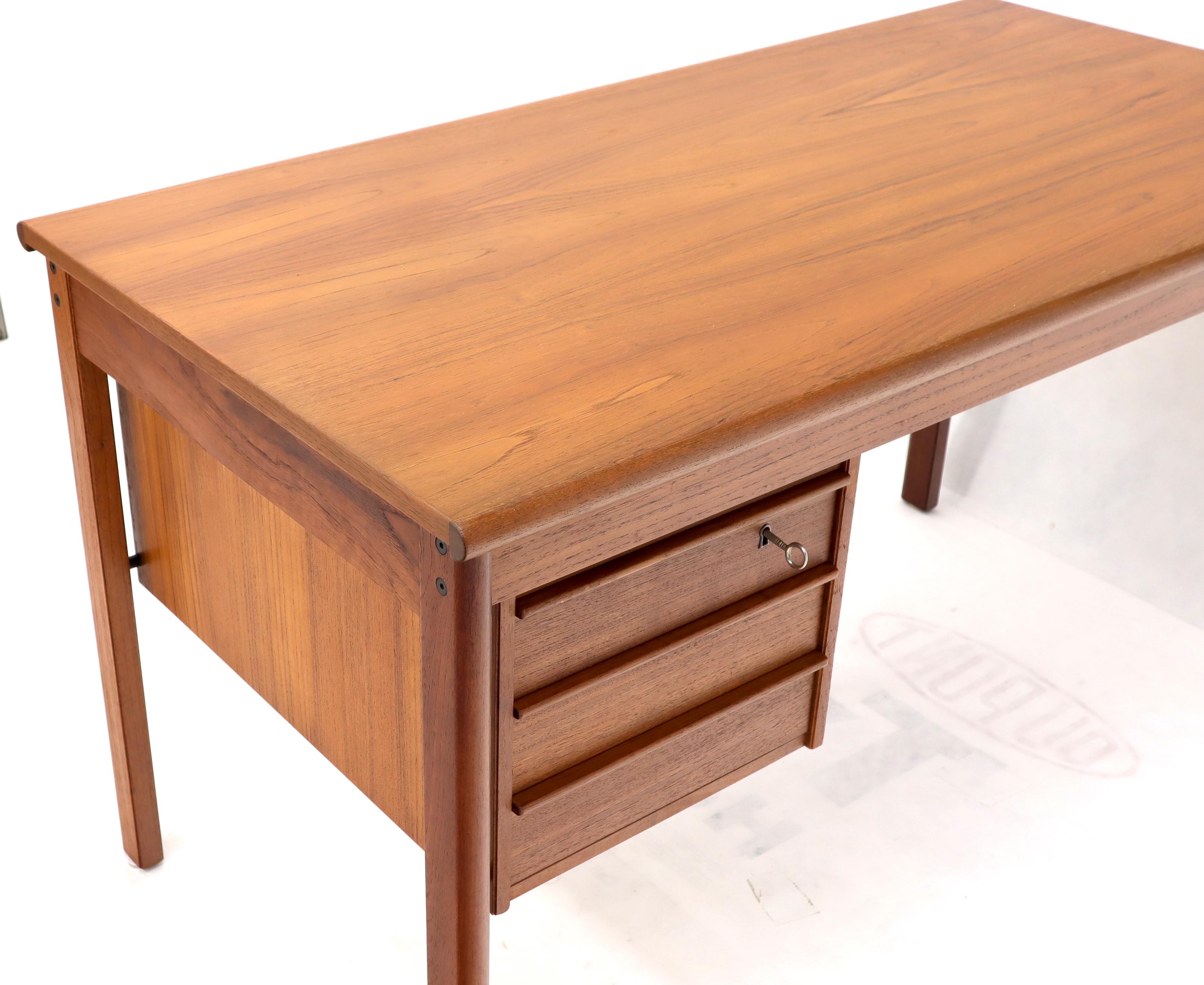 Secret Compartment Sliding Top Danish Mid-Century Modern Teak Desk 4