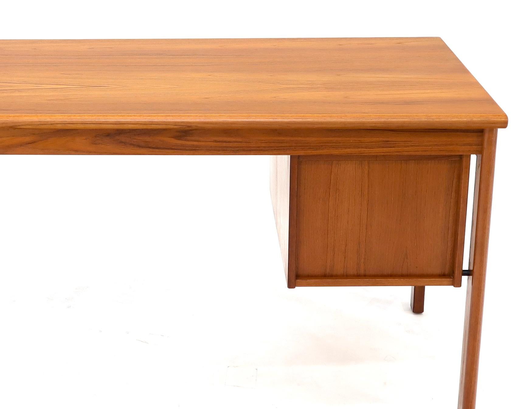 Secret Compartment Sliding Top Danish Mid-Century Modern Teak Desk 10