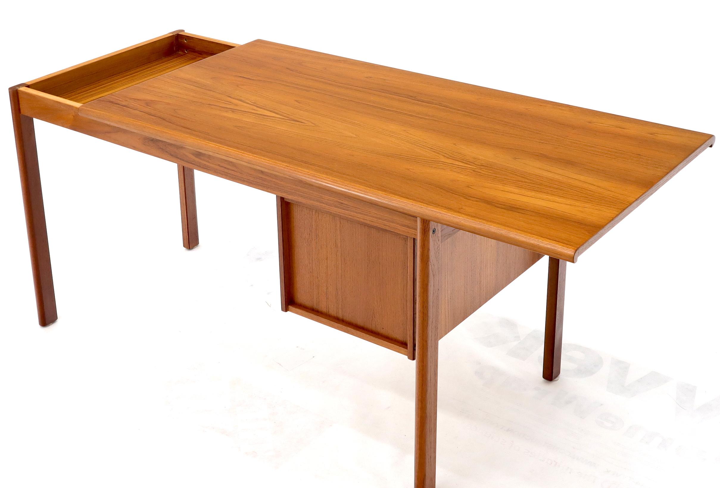 Secret Compartment Sliding Top Danish Mid-Century Modern Teak Desk 11