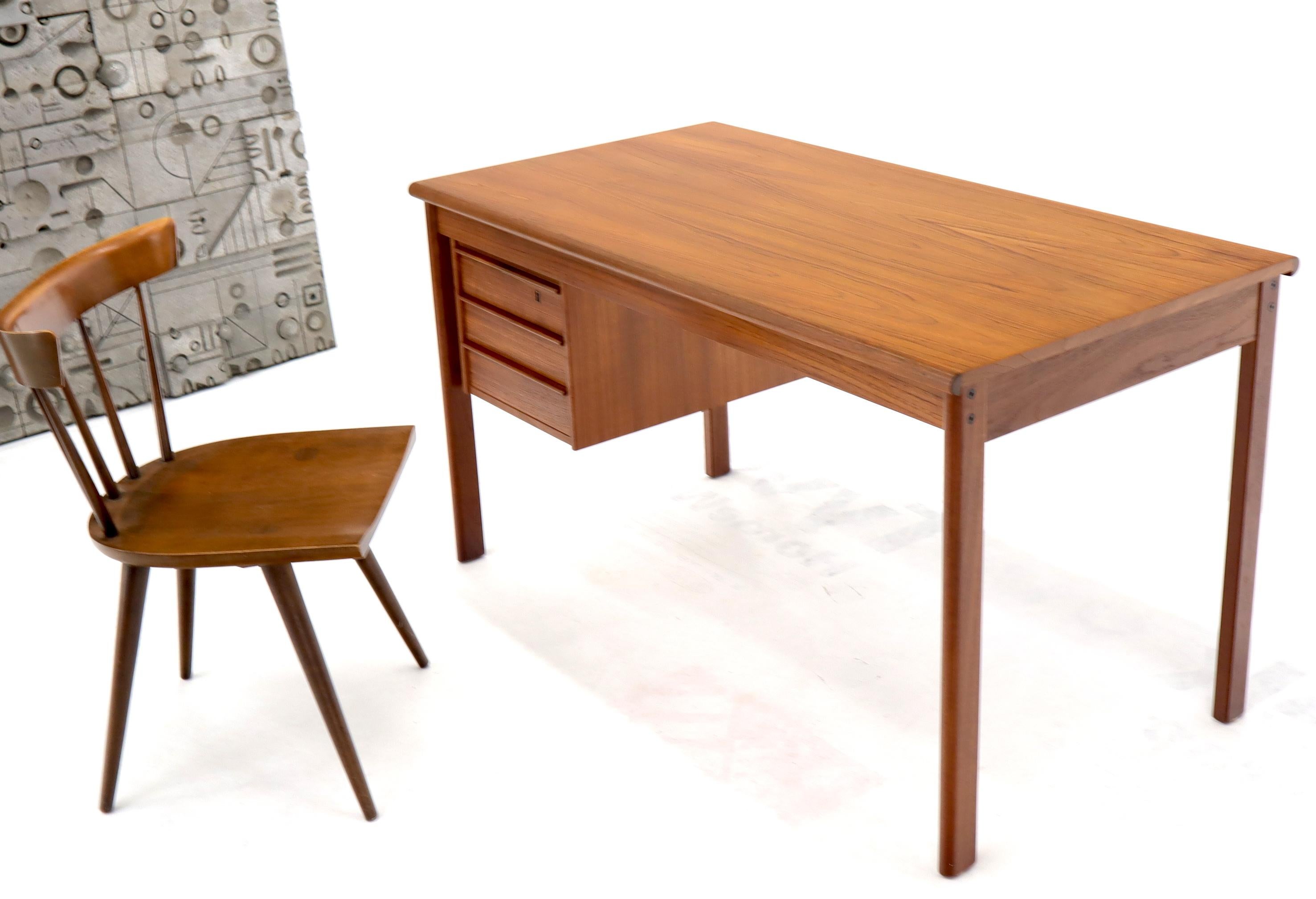 Secret Compartment Sliding Top Danish Mid-Century Modern Teak Desk 12
