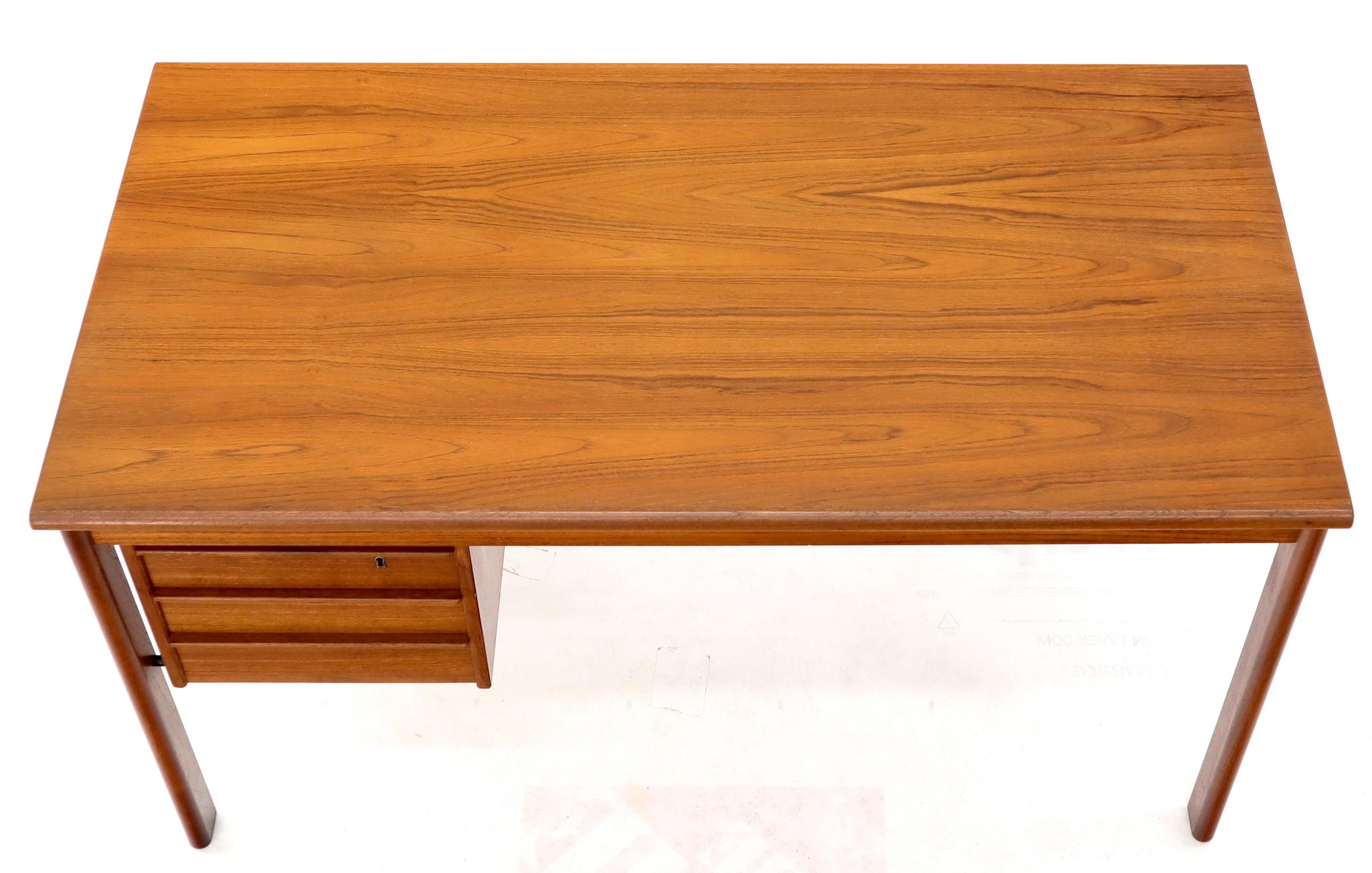 20th Century Secret Compartment Sliding Top Danish Mid-Century Modern Teak Desk