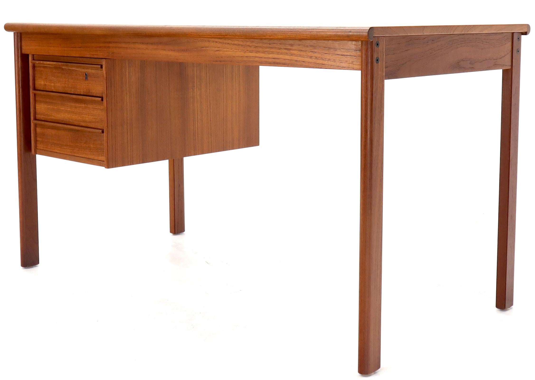 Secret Compartment Sliding Top Danish Mid-Century Modern Teak Desk 2