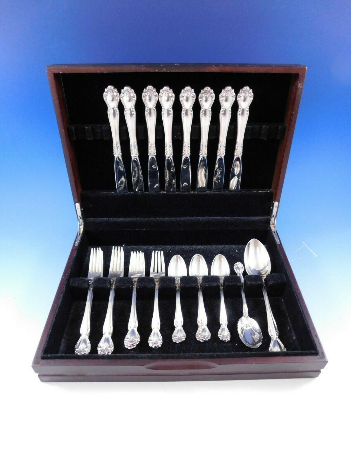 Beautiful secret garden by Gorham sterling silver flatware set - 34 pieces. This set includes:

8 knives, 9 1/4