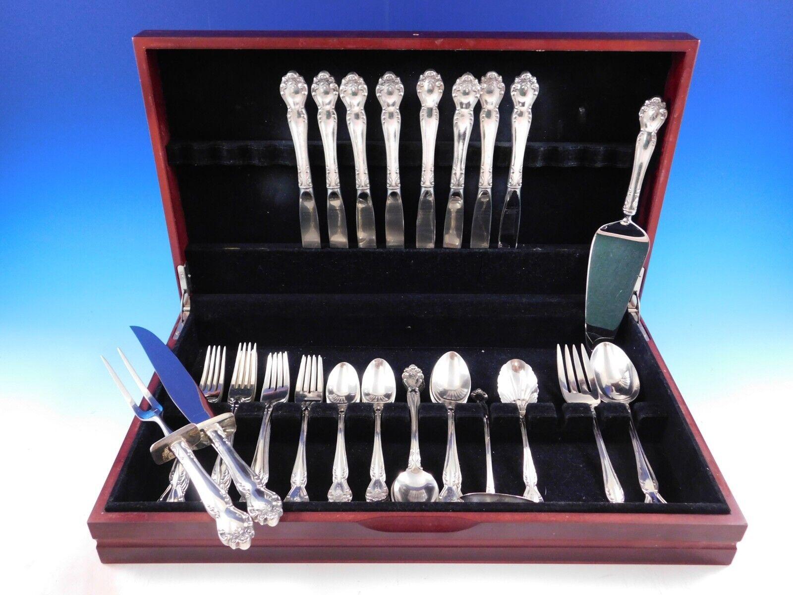 Secret Garden by Gorham sterling silver Flatware set, 47 pieces. This service includes:

8 Knives, 9 1/4