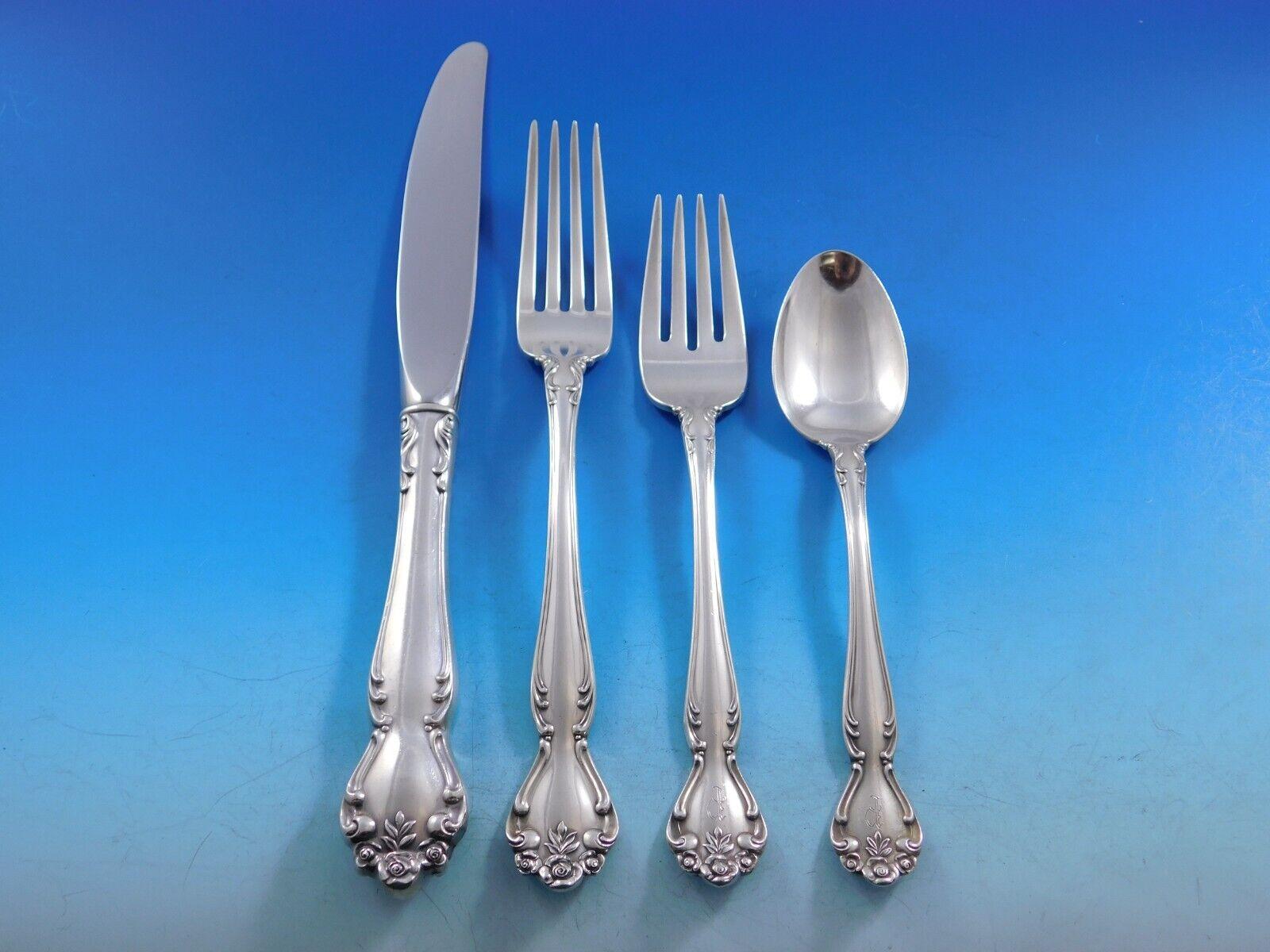 Secret Garden by Gorham Sterling Silver Flatware Set for 8 Service 47 Pieces In Excellent Condition For Sale In Big Bend, WI