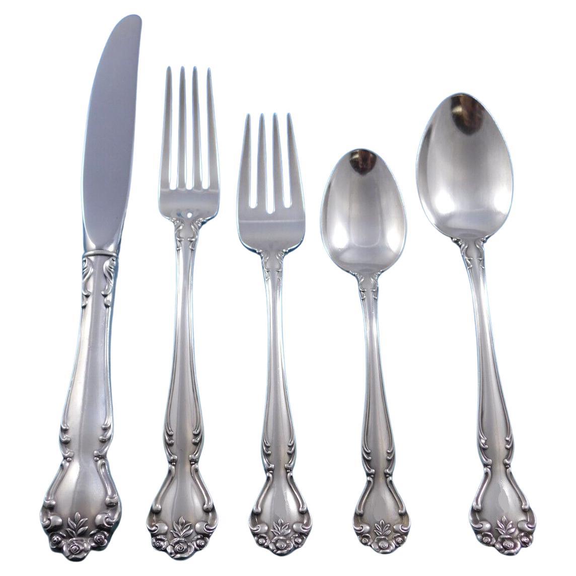 Secret Garden by Gorham Sterling Silver Flatware Set for 8 Service 47 Pieces For Sale