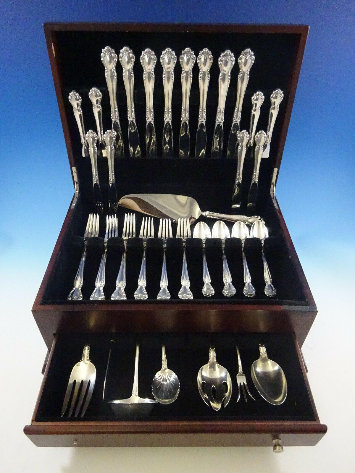Beautiful Secret Garden by Gorham sterling silver flatware set - 48 pieces. This set includes:

8 knives, 9 1/4