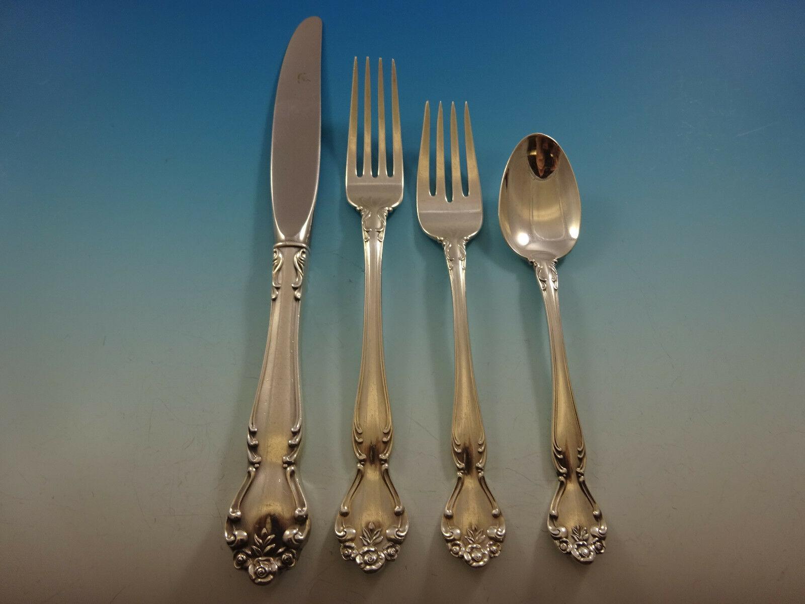 Secret Garden by Gorham Sterling Silver Flatware Set for 8 Service 48 Pieces In Excellent Condition In Big Bend, WI