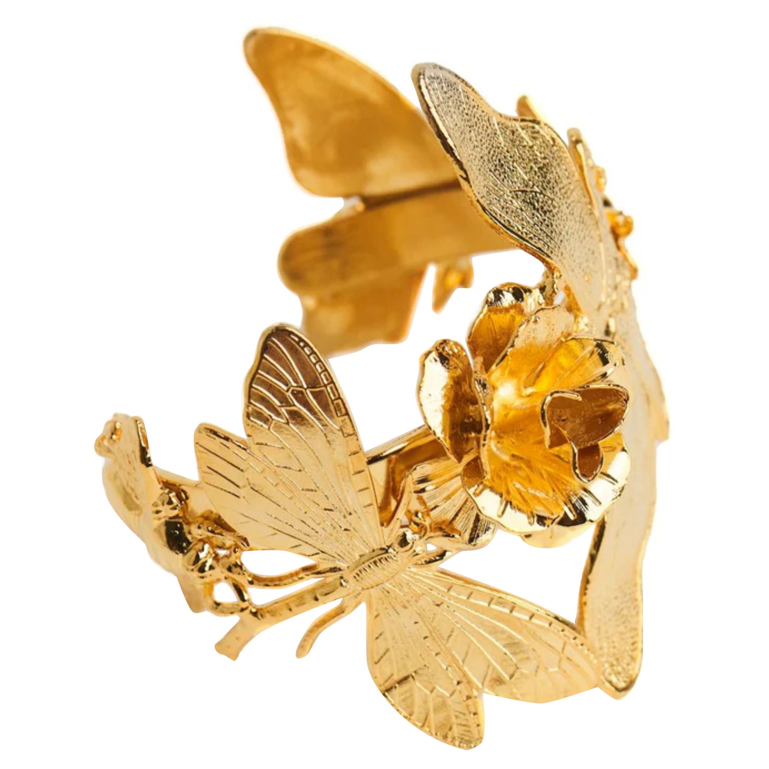 Manschettenarmband Secret Garden aus 24 Karat vergoldetem Messing von Mordekai