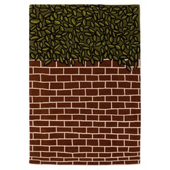 "Secret Garden" Handmade Rug, Brown, Green, Floral, Hand knotted in Nepal Wool