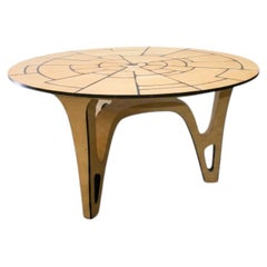 Secret Garden Round Table in Maple & Ebony, Italian Design by Ivan Paradisi