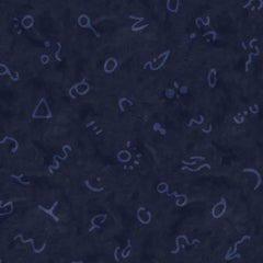 Secret Language Designer-Tapete in Ultramarin „Denim und Marineblau“