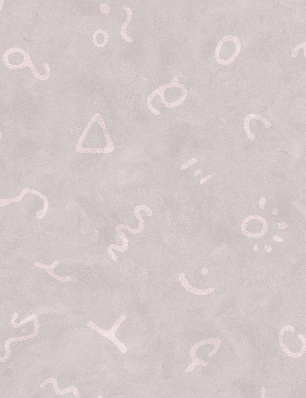 Bohemian Secret Language Designer Wallpaper in Moonbeam 'Pale Pink and Light Grey' For Sale