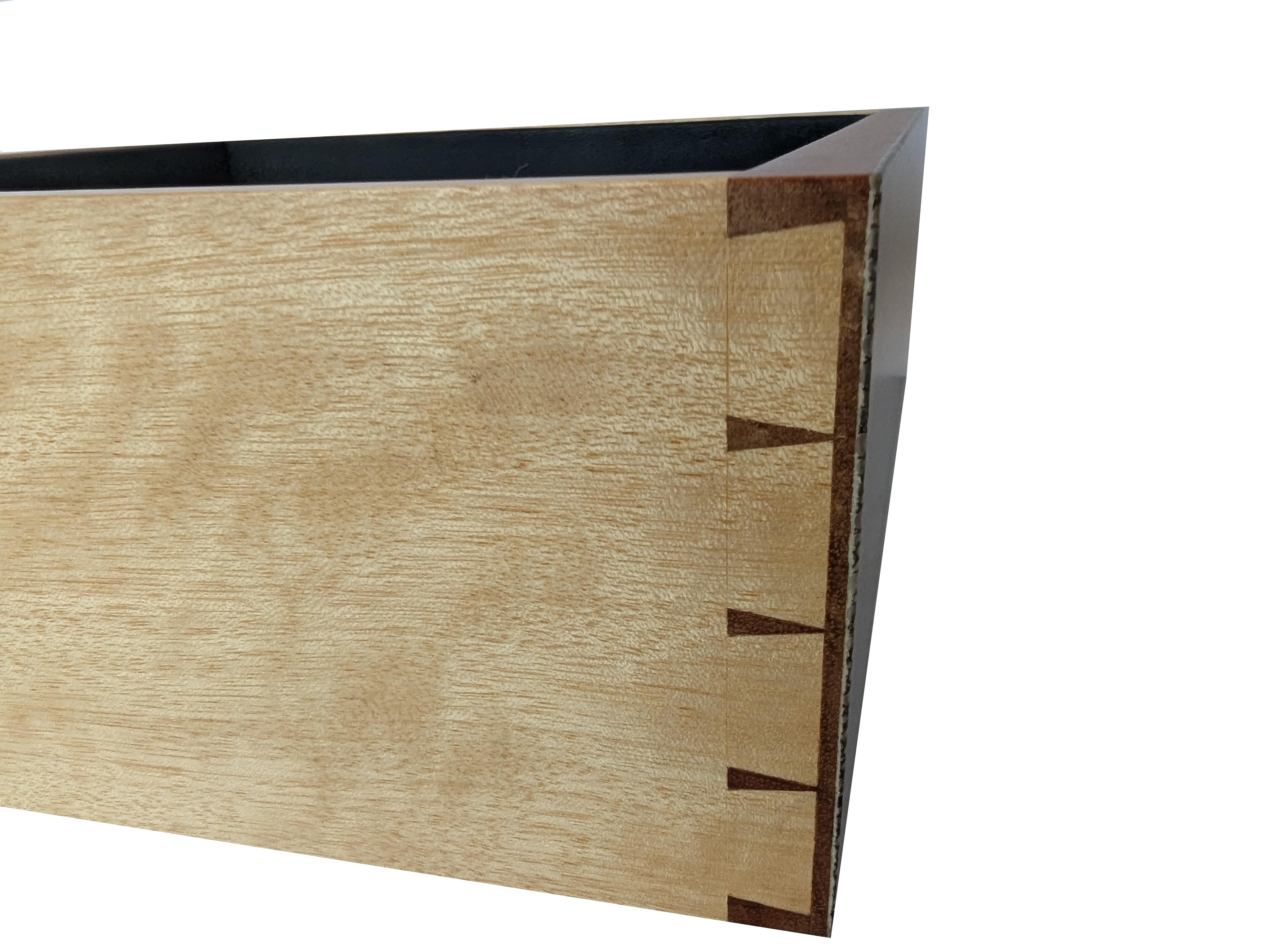Caja expositora secreta para joyas y bolígrafos. Piel de ébano de Macassar y Shagreen. en venta 2